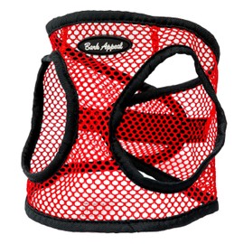 Bark Appeal Red Netted Step-in Dog Harness for Small-Medium Pets – Updated Sizing, Remeasuring is Essential – Soft Netted Mesh – Anti-Choke with Adjustable Strap & Heavy Duty Clip – S