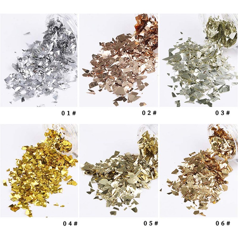 Kingsie 12 Colors Set Gold Aurora Glitter Hologram Gel Nail