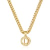 KissYan Gold Initial Necklace,14K Gold Plated Round Letter Pendant Hollow
