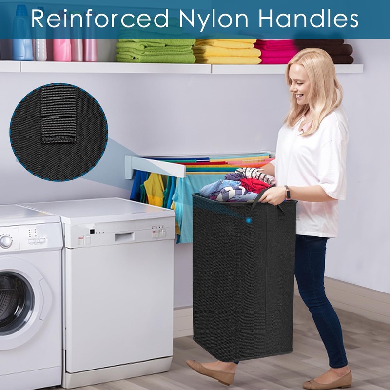 SNIGJAT Large Laundry Hamper, Tall Laundry Hamper with Sturdy Handles,