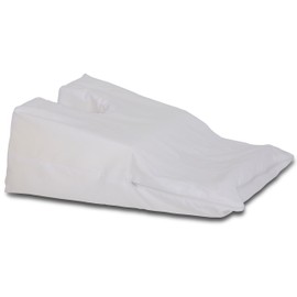 Face Down Stomach Sleeper Foam Wedge Pillow (29" x 14" x 2.5" : 6" Rise) – Orthopedic Grade Foam – Easy-Care Machine Washable Cotton Pillow Cover – Post Surgery and Specialty Pillow – Bed Wedge, White