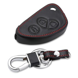 Happyit Leather Car FOB Key Cover Case for Alfa Romeo 147 156 166 GT JTD TS 3 Buttons Flip Remote Car Key