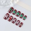 Christmas Press on Nails Medium Square Fake Nails with Snowflake