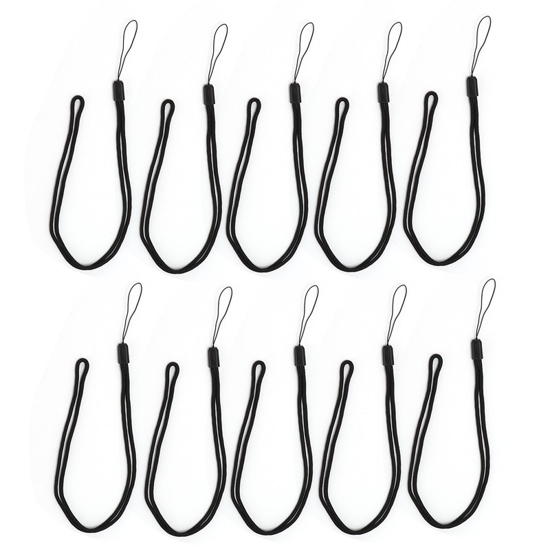 10pcs Neck Lanyard Black Polyester Badge Holder for Students Staff