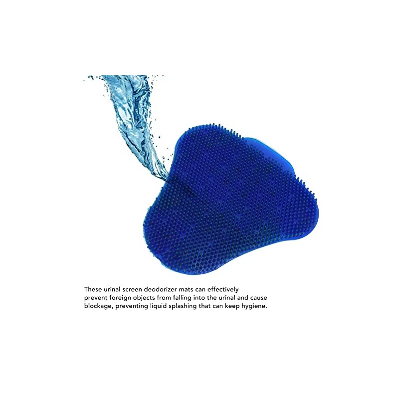 Triangular Anti Splash Urinal Screen Mats, Blue, Deodorizing Scented Design