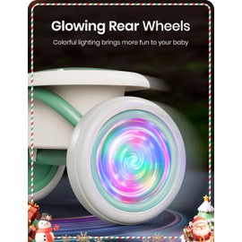 besrey Kids Tricycle with Flash Wheels for Ages 18 Months to 5 Years, Toddler Tricycle with Bell, Kids Tricycle, Gift for 2-5 Year Olds, Gift and Toy for Boys and Girls, Tricycle for Toddlers, Green