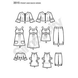Simplicity Sewing Pattern 3515 Girls/Girls Plus Dresses, AA (8-10-12-14-16)