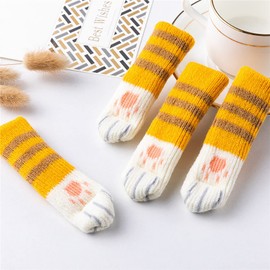 SHULLIN Pack of 8 Highly Elastic Knitted Furniture Socks Cat Chair Leg Protectors Non-Slip Chair Leg Socks Chair Leg Caps Chair Socks Knitted Chair Legs Socks Knitted Furniture Feet (Diameter 6-17 cm)