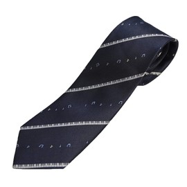 Zero Style Cravat Necktie 100% Silk Brand DAVINCI/Da Vinci Music Notes & Musical Instruments Silk (Navy (Music Notes)