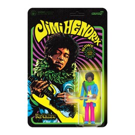 Super7 ジミ・ヘンドリックス ブラックライト (are You Experienced) - 3.75インチ ジミ・ヘンドリックス アクションフィギュア アクセサリー付き クラシックロックコレクション&レトロトイ付き