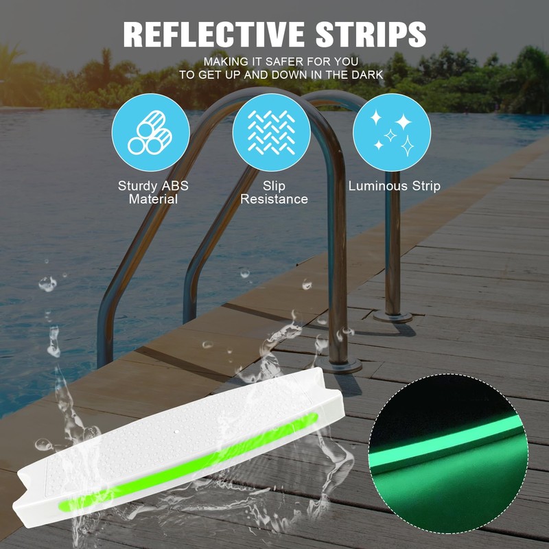 3 Pack Pool Ladder Steps Replacement, 18" Universal Heavy Duty