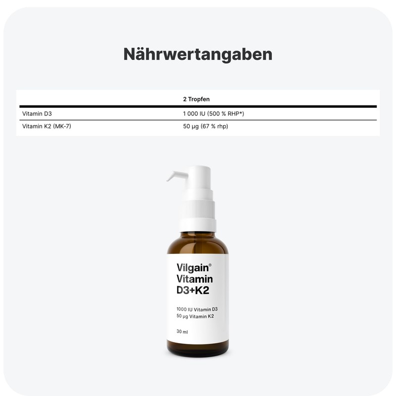 Vilgain Vitamin D3+K2 30 ml