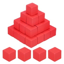 M METERXITY 100-Pack DIY Wooden Cube, 0.6 Inch(1.5 cm) Colored Natural Wood Blocks for Crafts Making Puzzle Games/Wedding/Home Decor/Dice/Building, Square Blank Block [Orange]