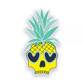 Real Sticky Pineapple Skull Sticker Heart Beach Laptop Cup Cooler Car Window Bumper Decal
