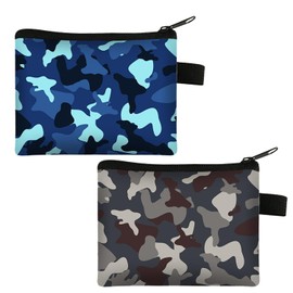 ZEACCT 2 Pcs Camouflage Card Holder Set - Compact Coin Purse & Wallet for Adults & Children - Portable Mini Card Case with Camo Design, Perfect for Everyday Use