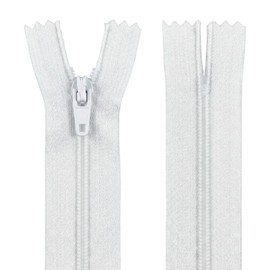 18" (45.7cm) White Zip - Closed-End - Dressmaking, Sewing & Craft