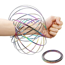 LYCBTC Flow Ring Spinner Arm Toy, 5.1" Colorful Changing Fidget Flow Toy Infinity Loop Hand Rings Stress Relief & Fun Flow Toys for Kids and Adults