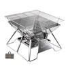 CAMPINGMOON Stainless Steel Foldable Camping Grills Portable Wood Burning Charcoal