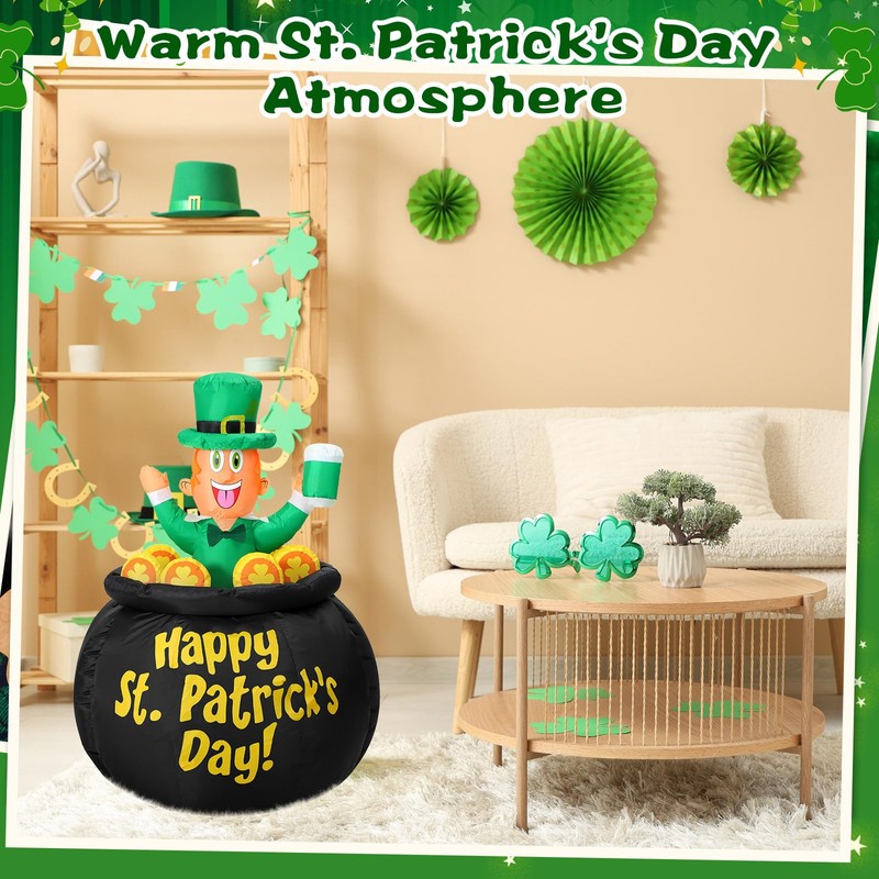 Leyndo 4FT Rises up Down St Patrick's Day Inflatable Outdoor