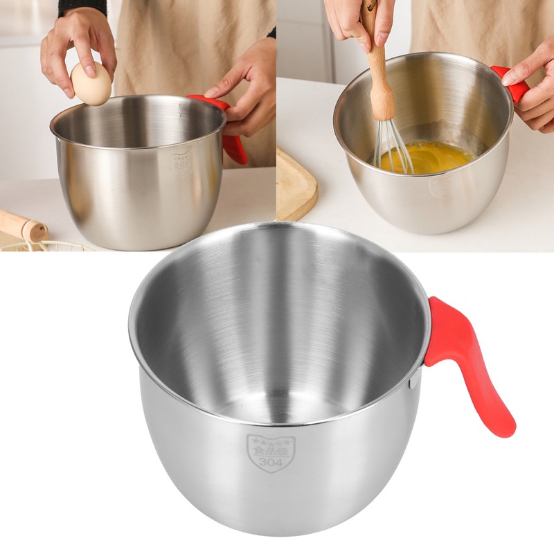 Stainless Steel Mixing Bowl with Handle Non Slip Deepen Splashproof