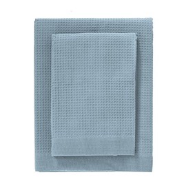 Zucchi N173 Set of 1 Honeycomb Towel and 1 Guest Towel Pure Cotton CIELO