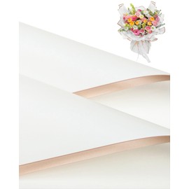 WAFJAMF 20 Sheets Flower Wrapping Paper, Golden Edge Waterproof Flower Bouquet Paper, Florist Supplies Packaging Paper for Wedding Birthday Gift DIY Crafts Packaging, 22.8x22.8 inch