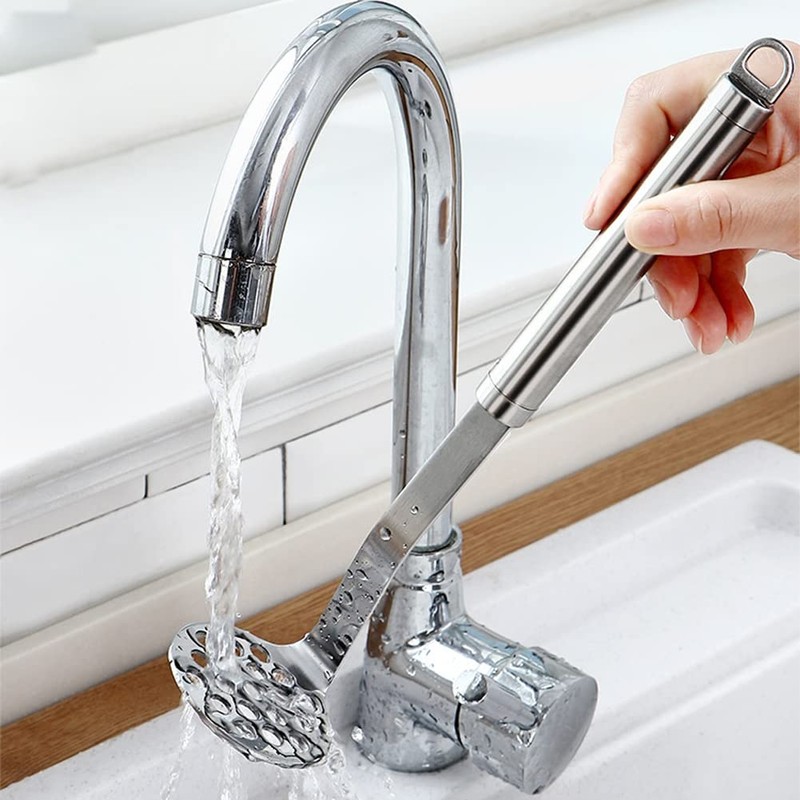 Potato Masher Stainless Steel, Garlic Press, Kitchen Food Mashr for