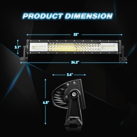 Nilight - 18101C-A LED Light Bar 22Inch 270W White & Amber Triple Row 13500LM Flood Spot Combo Led Bar Off Road Lights for Trucks with Wiring Harness Kit