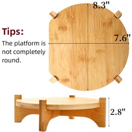 Pumtus 2 Pack Bamboo Plant Stand, Mid Century Modern Planter Stand, Detachable Flower Pot Holder, Sturdy Potted Plant Rack for Indoor Outdoor Garden Home, Fits Up to 8 Inch Planter (Pot Not Included)