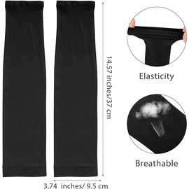 XKSIDA Arm Sleeves Uv Protection, Sleeves to Cover Arms, Gaming Arm Sleeve 1 Pair Arm Compression Sleeves for Women,Tattoo Sleeves for Men, Arm Warmer,Compression Sleeve Arm Sun Protection (Black)