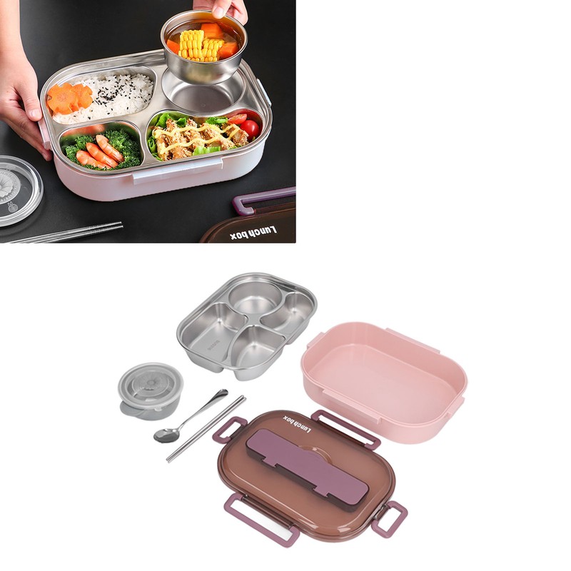 Stainless Steel Lunch Box Office Worker Student Children's Canteen Compartment