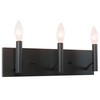 Kalium 3-Light Bathroom Light Fixtures, Matte Black Modern Vanity Lights