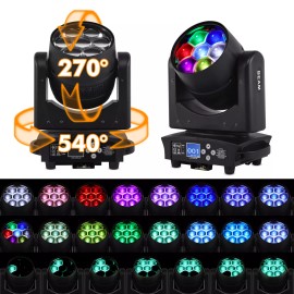 WARRENAU 7X50W LED Beam Wash Zoom Moving Head 4in1 Bee-eye Stage Light RGBW DMX DJ Show