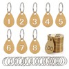 NumRealm Key Tags with Numbers, Brass Droplet Shaped Key ID