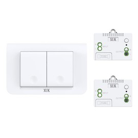 Self-Powered Wireless Light Switch and Receiver Kit, No Battery Required, No WiFi Needed, Indoor Outdoor Remote Control (Switch an Receive Kit(1V2), White)