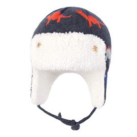 Century Star Baby Fleece Hat Warm Earflap Kids Caps Toddler Boys Winter Hat and Mitten Set