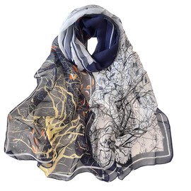 FAIRYGATE Schals für Damen - Long Wrap Lightweight Scarf Ladies Vintage Bridal Shawl Muslim Cloth floral Scarf B7108
