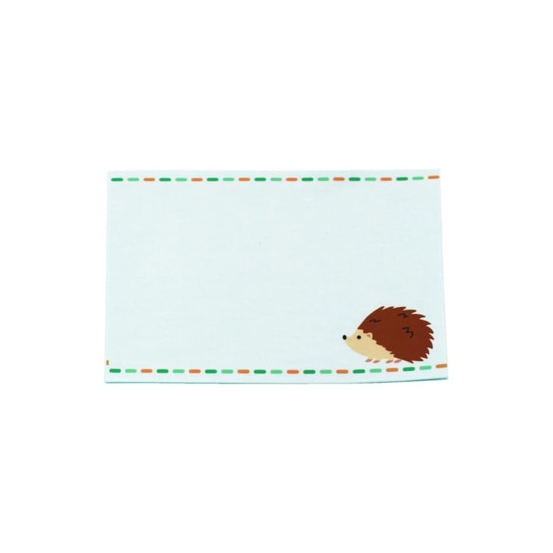 Yuniname Futon Cotton Label One Point Hedgehog 2 Sheets 100mm×140mm