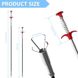 Pack of 2 Claw Grippers, 200 cm / 90 cm Gripper, Flexible, Gripper Claw Drain for Bathroom, Kitchen, Sewer