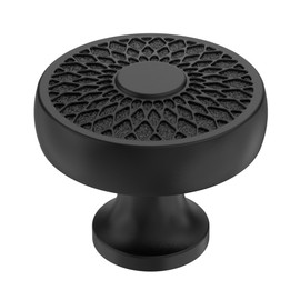 Alzassbg 10 Pack Matte Black Cabinet Knobs, 1.4 Inch Diameter Round Kitchen Knobs for Cabinets and Drawers AL0001MB