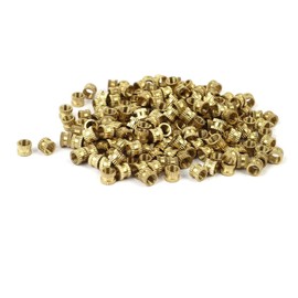 MACHSWON Knurled Insert Nuts M5x5mmx6.3mm 0.8mm Pitch Brass Knurled Threaded Round Insert Embedded Nuts 200PCS