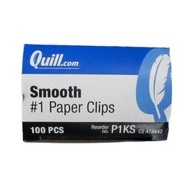 Quill Standard Smooth Finish #1 Trombones Paper Clips 100/Box 1 1/3" 33 mm