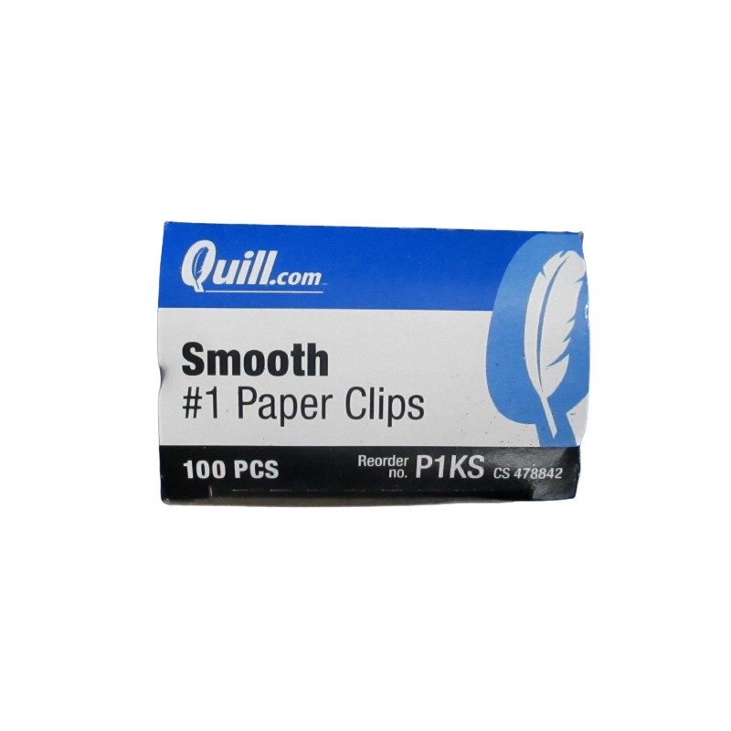 Quill Standard Smooth Finish #1 Trombones Paper Clips 100/Box 1