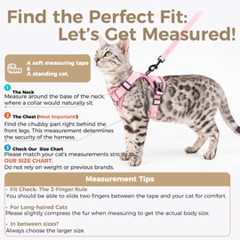 pangdi Cat Harness and Leash Set Escape Proof Tactical Small Kitten Harness Emotional Support Cat Vest, Pink, S