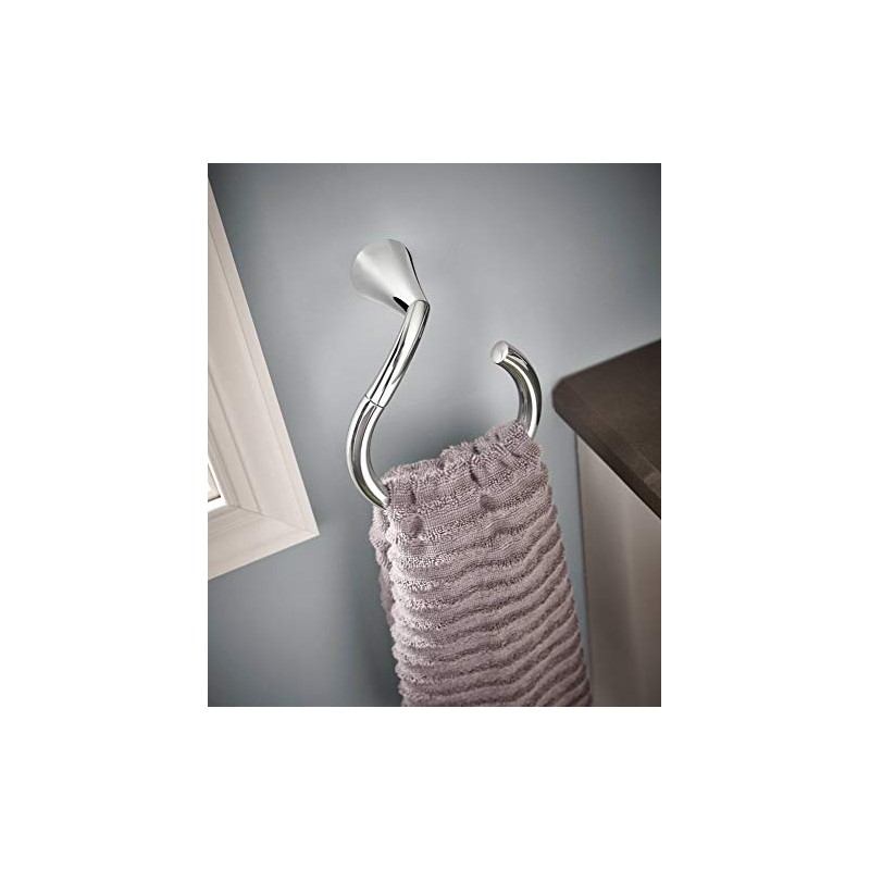 Moen YB2386BL Glyde -Towel Ring, Matte Black