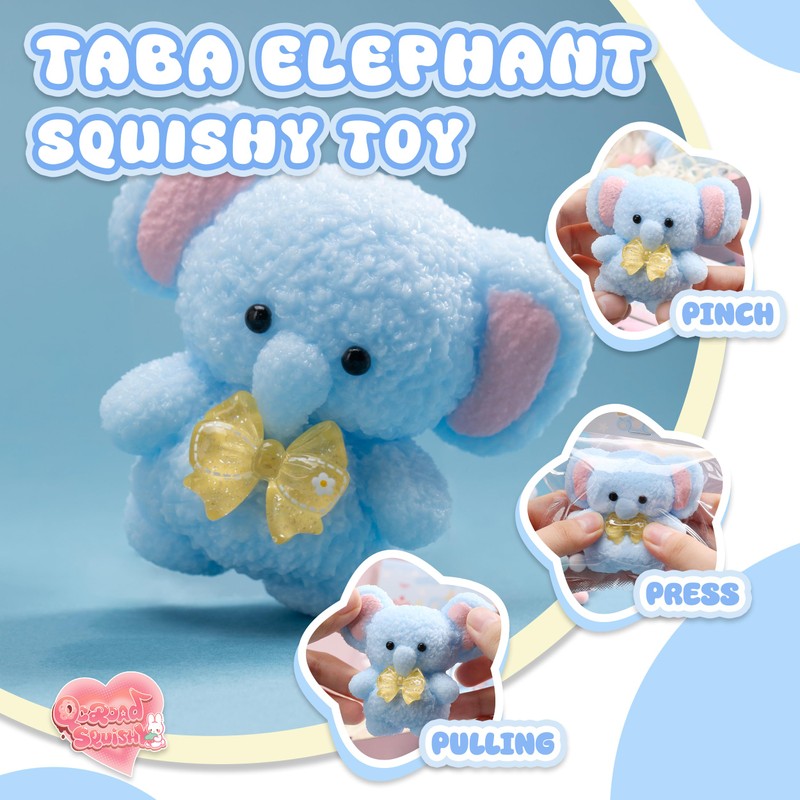 QCROAD SQUISHY Handmade Taba Blue Elephant Squishy - Original Silicone