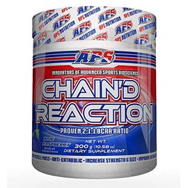 Chain'd Reaction - The Ultimate BCAA Amino Acid Recovery Aid for Muscle Growth, Blue Raspberry, 300 Gram
