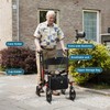 Rollator Walker for Seniors, Folding Rolling Aluminum Walker with 10