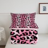 Feelyou Kids Pink Leopard Comforter Set Full Size Cheetah Duvet