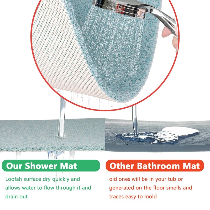 ZOKBOM Shower Mat Non-Slip 60 x 60 cm | Corner